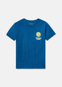 a person wearing a blue shirt