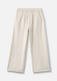 RecTrek Cropped Wide Leg Pant in soft cream color, featuring a stretchy fabric and wide-leg silhouette.