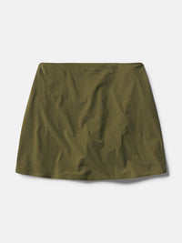 a dark olive skort on a white background