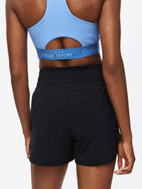 Back view of LightSpeed 3" Short in Black, featuring a budge-proof band and built-in liner.