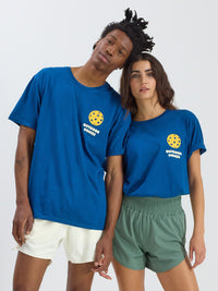 a person wearing a blue shirt