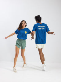a person wearing a blue shirt