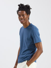 a person wearing a blue shirt