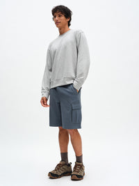 Men's RecTrek Cargo Short in Dark Storm – side full-length view