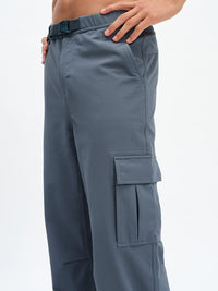 Men's RecTrek Cargo Pant in Dark Storm – side close-up of cargo pocket