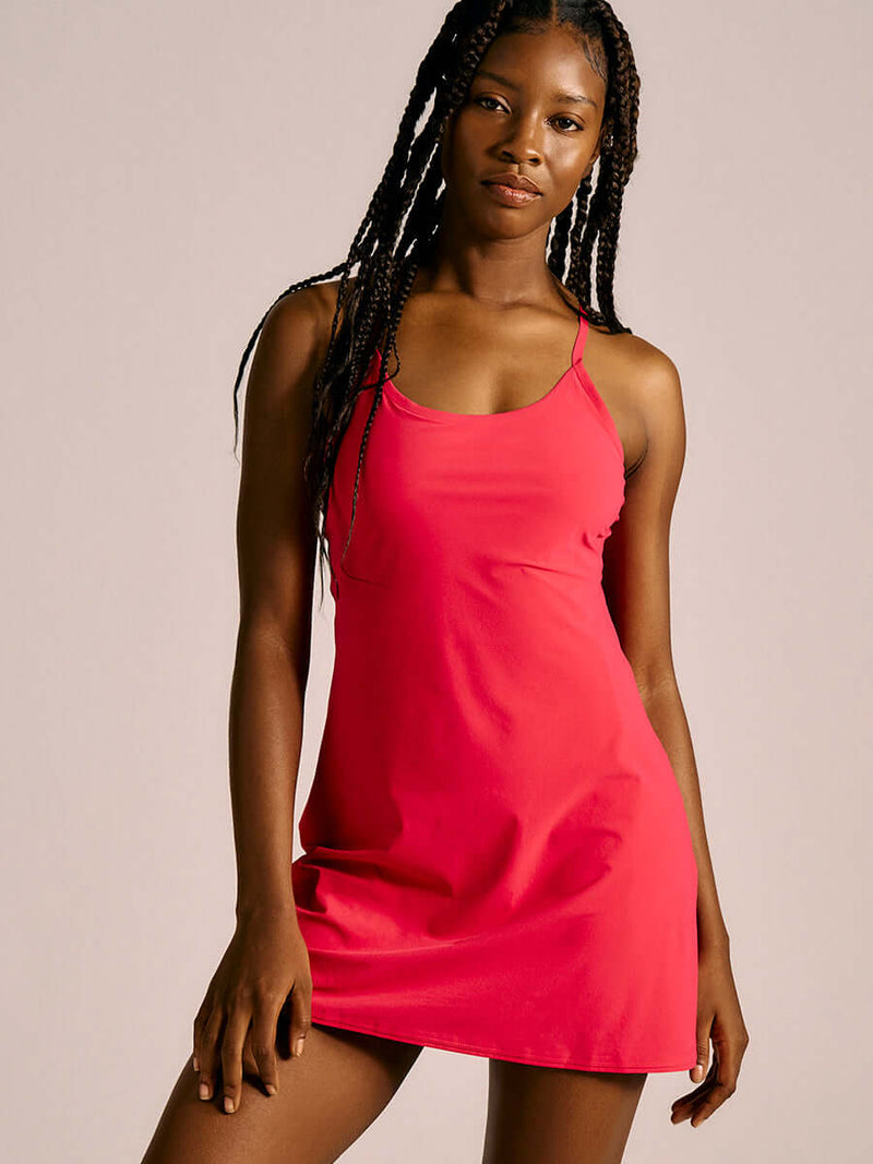 a person wearing a pink dress