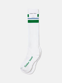 OV Tall Stripe Sock White/Kelly Green/Delphinium