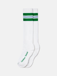 OV Tall Stripe Sock White/Kelly Green/Delphinium
