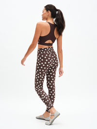 Doing Things Bra in Dark Bay Polka Dot – back view showing racerback cutout