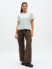 Everyday Shortsleeve in Mint Dust – front full-length view styled with zip-off pants