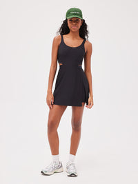a person in a black dress
