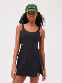 a person in a black dress
