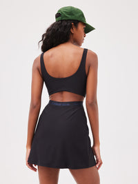 a person in a black dress