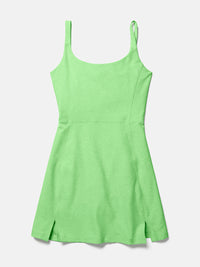 a person wearing a green dress