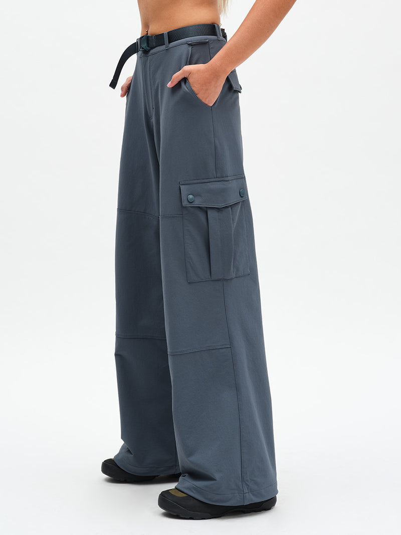 RecTrek Cargo Pant in Dark Storm – side view of belt and cargo pocket