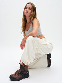 RecTrek Cargo Pant in Milkstone – kneeling view