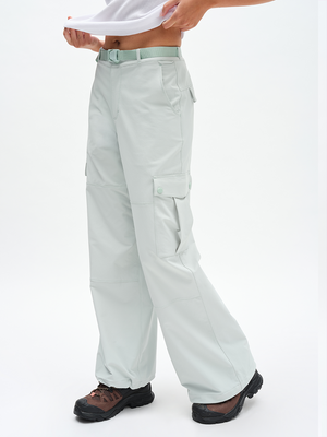 RecTrek Cargo Pant in Mint Dust – front view with belt