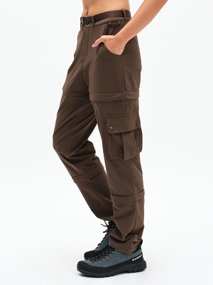 RecTrek Zip-Off Pant in Soil – side view of belt and cargo pocket