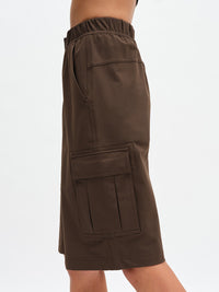 RecTrek Cargo Short in Soil – side close-up of cargo pocket