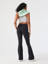 Rib Flare Pant Black