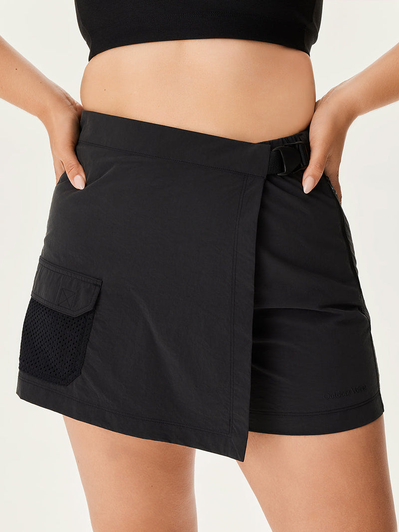 a person wearing a black skirt