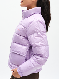 Gloss Puffer in Lilac Swirl – side close-up