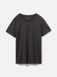 Flat lay of CloudKnit Shortsleeve in Black, soft fabric with a lightweight, casual fit.