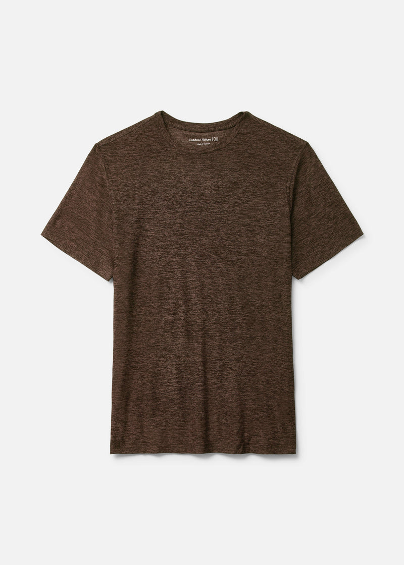 Flat lay of CloudKnit Shortsleeve in Deep Brown, lightweight and breathable fabric.