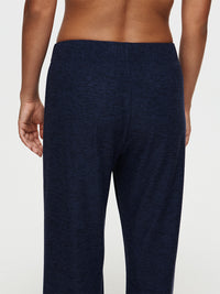 Back view of CloudKnit Wide Leg Pant in Navy, featuring a soft waistband and relaxed fit for lounging.