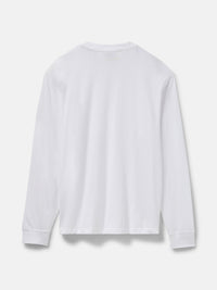 Back view of Everyday Classic Longsleeve in White, with the relaxed fit and simple design.