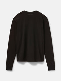 Back view of Everyday Longsleeve in Black, featuring a classic fit and soft organic cotton fabric.