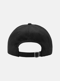 Back view of Recreationalist Hat in Black, featuring an adjustable strap for a customized fit.