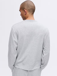 Back view of Stratus Sweatshirt in Light Gray, showing its relaxed silhouette and premium softness.