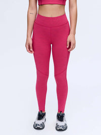 Model in a standing pose wearing TechSweat Core 7/8 Legging in Pink, designed for high-intensity activity.