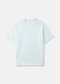 Flat lay of ThinkFast Jersey Shortsleeve in Light Blue, ultra-soft moisture-wicking fabric.