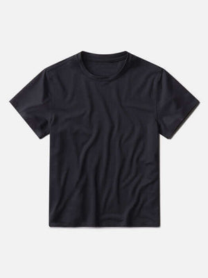 Flat lay of ThinkFast Mesh Shortsleeve in Black, featuring breathable fabric for moisture management.