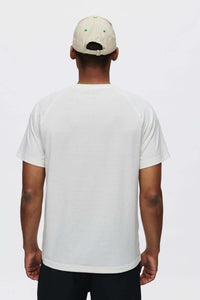 Back view of ThinkFast Mesh Shortsleeve in White, with the breathable fabric design for high-sweat activities.