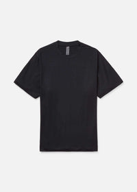 Flat lay of ThinkFast Vent Shortsleeve in Black, featuring a breathable design for active performance.