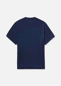 Back view of ThinkFast Vent Shortsleeve in Navy, featuring breathable mesh back panel for improved airflow.