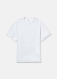 Flat lay of ThinkFast Vent Shortsleeve in White, featuring a breathable design for high-sweat activities.