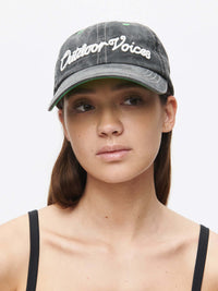 Washed Hat featuring washed cotton texture and Outdoor Voices signature topstitching