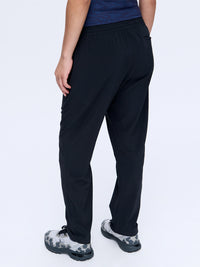 Back view of Zephyr 26" Pant in Black, featuring a custom-fit drawstring waist and breathable fabric for everyday wear.