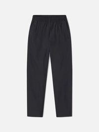 Flat lay of Zephyr 26" Pant in Black, featuring zippered pockets and custom-fit drawstring waist.